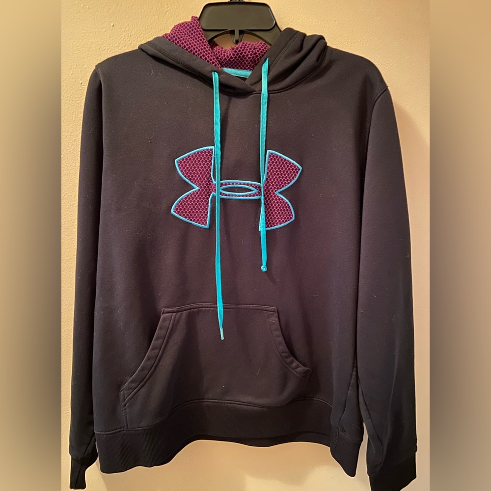 Sweatshirt for women, Under Armour brand, black and purple, size L